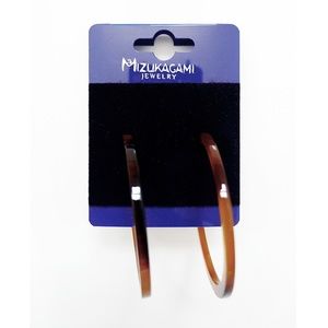 NEW BROWN, BLACK TORTOISESHELL/Tortoise shell Acetate Hoop Earrings